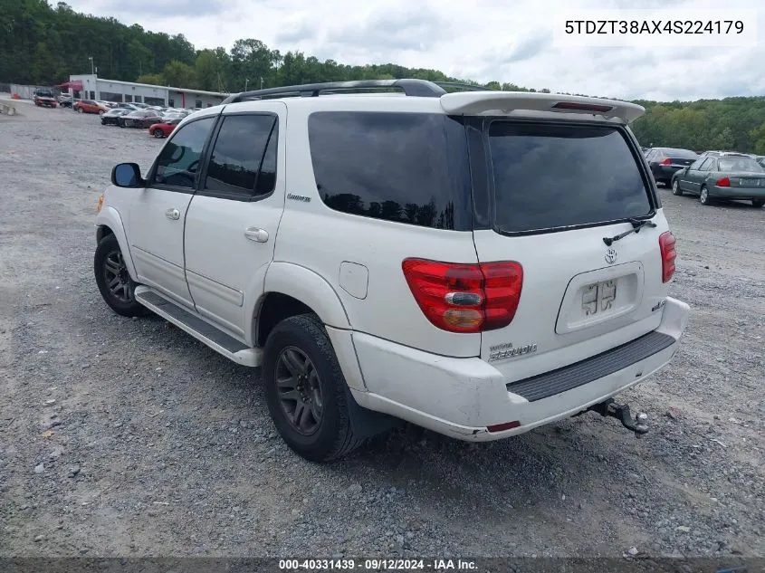 2004 Toyota Sequoia Limited V8 VIN: 5TDZT38AX4S224179 Lot: 40331439