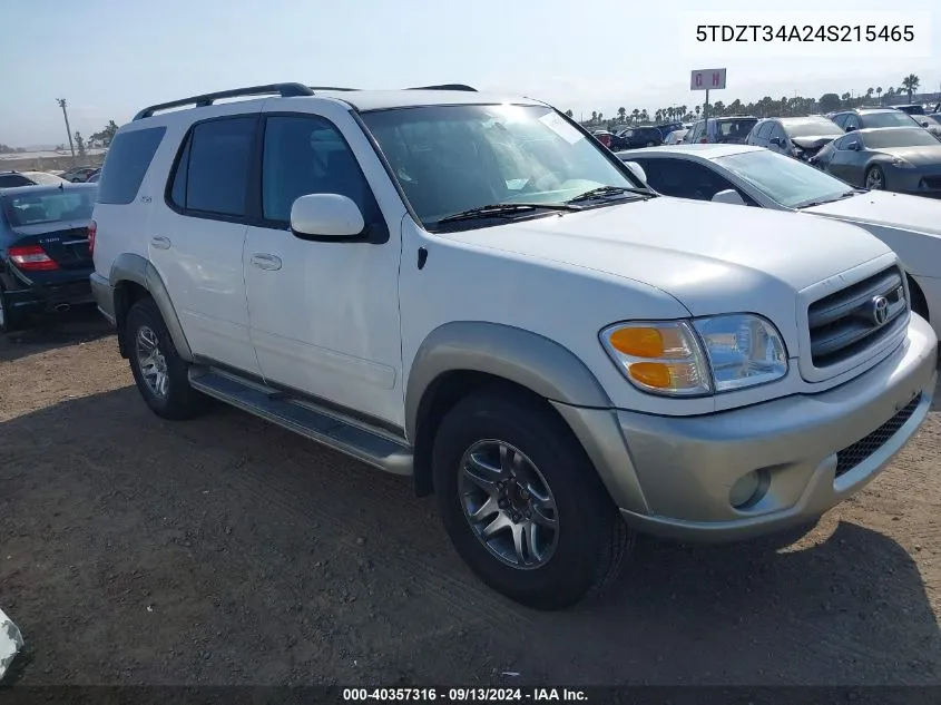 2004 Toyota Sequoia Sr5 V8 VIN: 5TDZT34A24S215465 Lot: 40357316