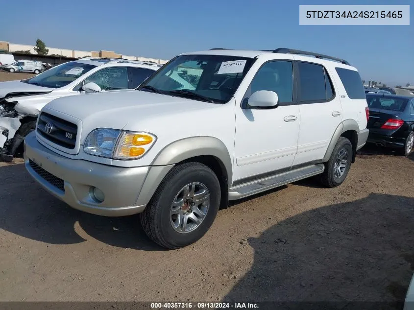 5TDZT34A24S215465 2004 Toyota Sequoia Sr5 V8