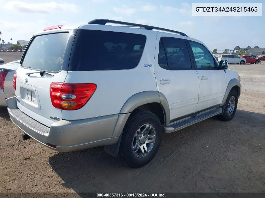 5TDZT34A24S215465 2004 Toyota Sequoia Sr5 V8