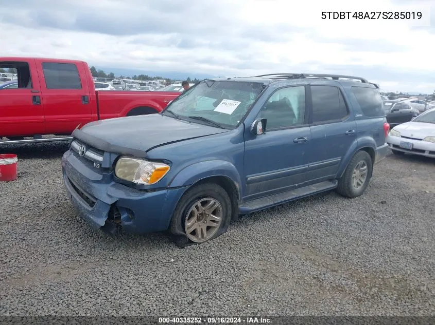 5TDBT48A27S285019 2007 Toyota Sequoia Limited V8