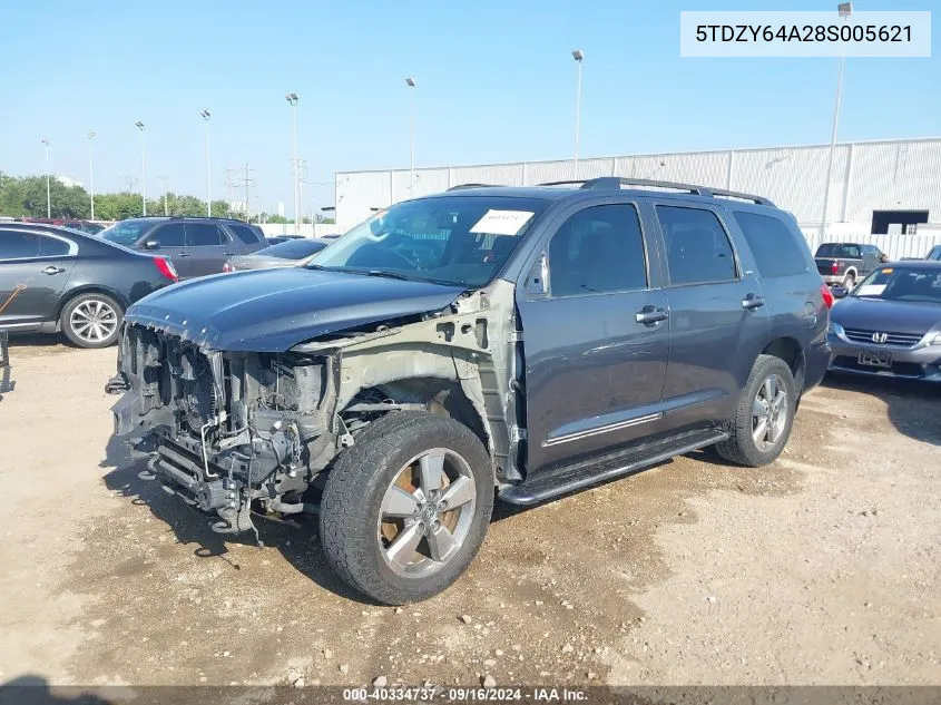 2008 Toyota Sequoia Sr5 5.7L V8 VIN: 5TDZY64A28S005621 Lot: 40334737