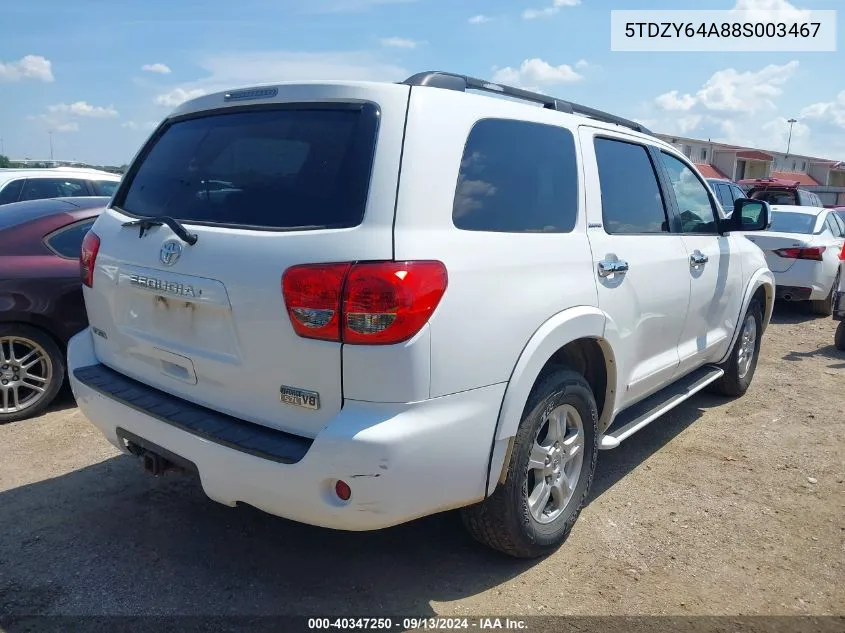 5TDZY64A88S003467 2008 Toyota Sequoia Sr5