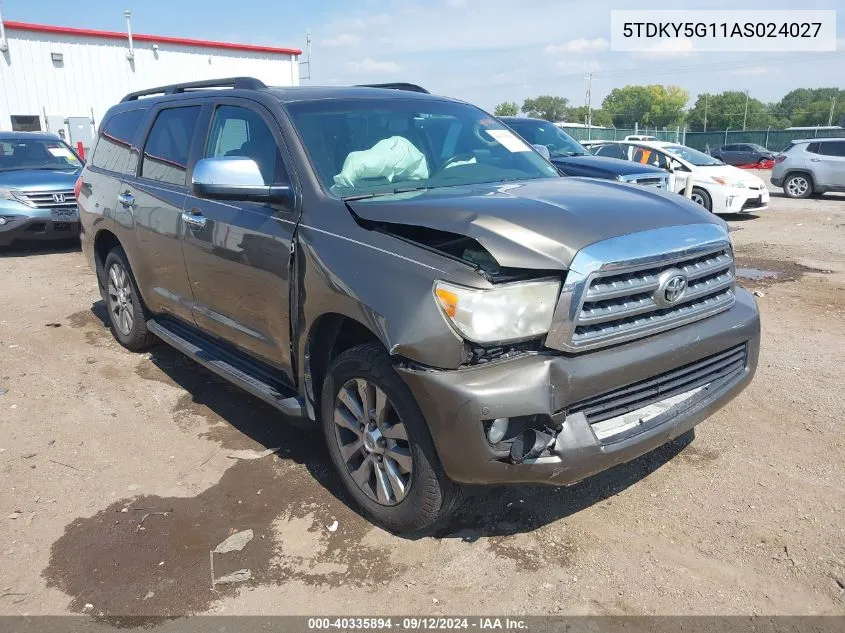 5TDKY5G11AS024027 2010 Toyota Sequoia Limited 5.7L V8