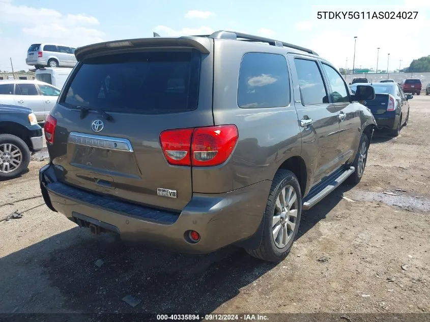 5TDKY5G11AS024027 2010 Toyota Sequoia Limited 5.7L V8