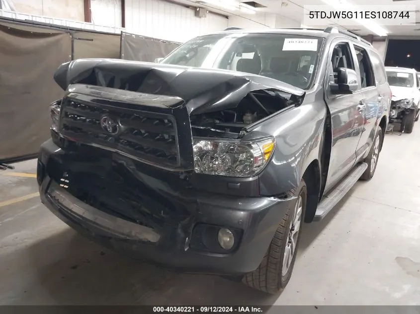 5TDJW5G11ES108744 2014 Toyota Sequoia Limited 5.7L V8