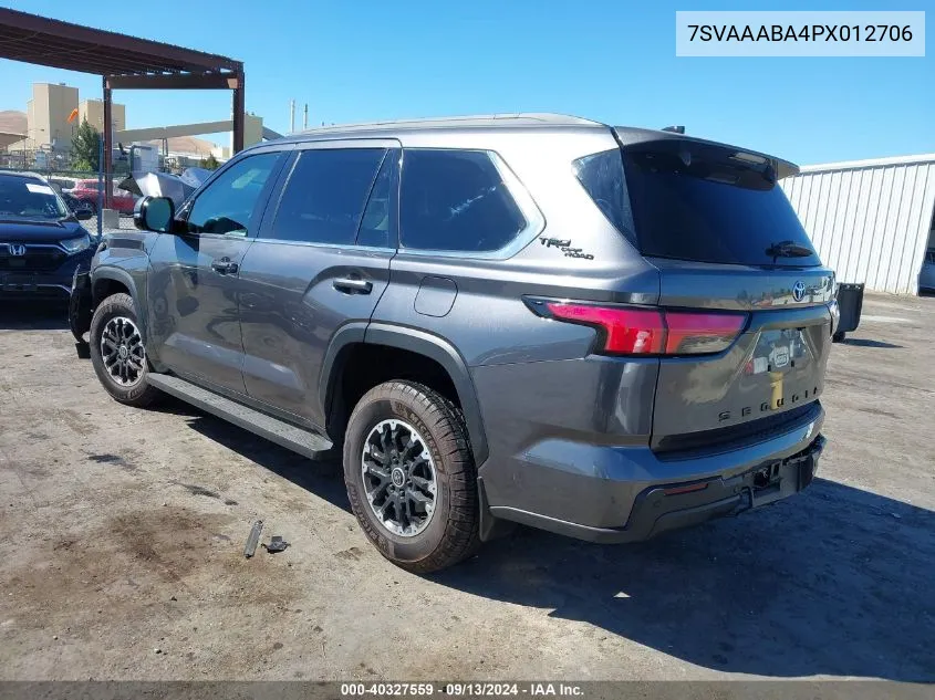 2023 Toyota Sequoia Sr5 VIN: 7SVAAABA4PX012706 Lot: 40327559