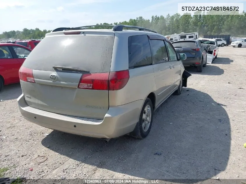 2004 Toyota Sienna Ce/Le VIN: 5TDZA23C74S184572 Lot: 12043963