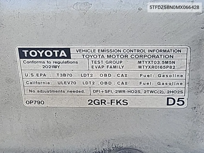 2021 Toyota Tacoma Double Cab/Sr5/Trd Sport/Trd Off Road VIN: 5TFDZ5BN0MX066428 Lot: 40363893