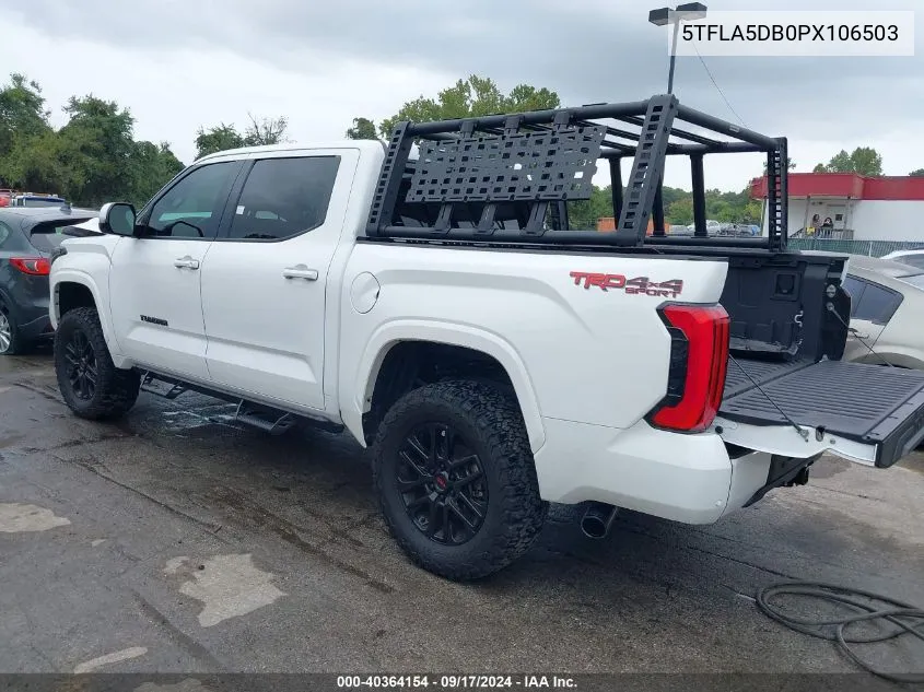 2023 Toyota Tundra Sr5 VIN: 5TFLA5DB0PX106503 Lot: 40364154