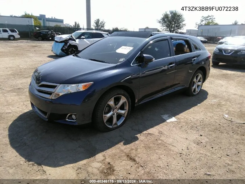 2015 Toyota Venza Xle V6 VIN: 4T3ZK3BB9FU072238 Lot: 40346175