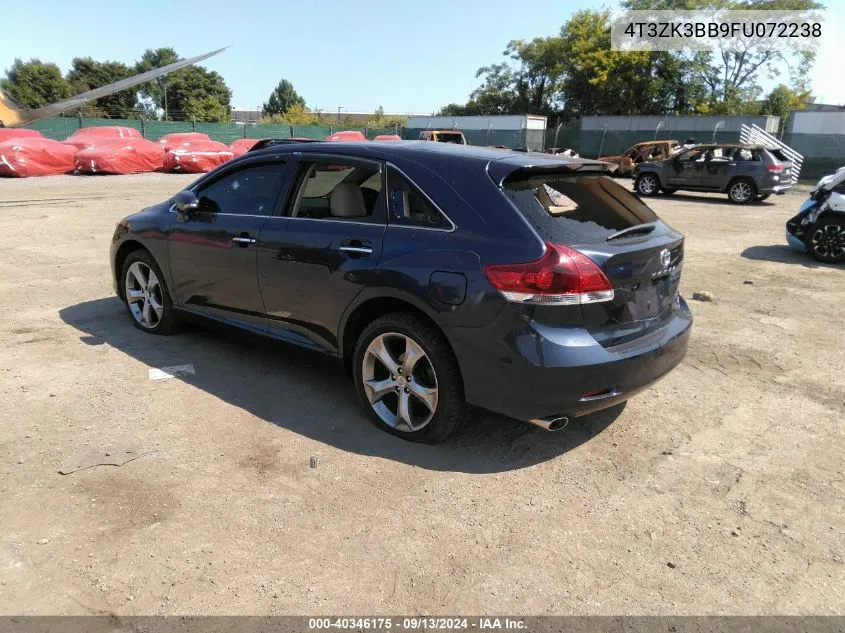 2015 Toyota Venza Xle V6 VIN: 4T3ZK3BB9FU072238 Lot: 40346175