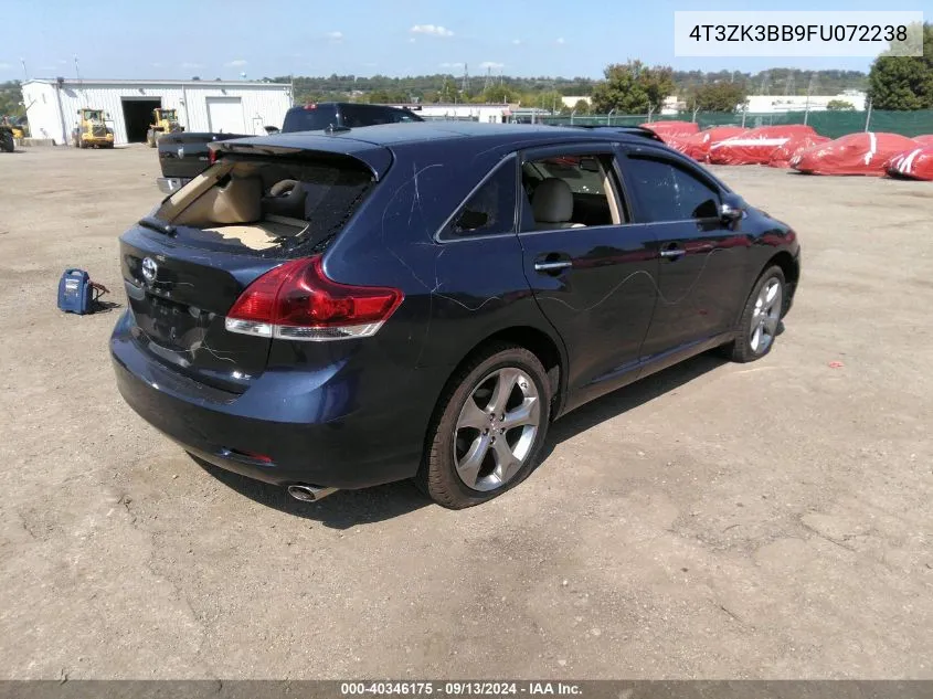 2015 Toyota Venza Xle V6 VIN: 4T3ZK3BB9FU072238 Lot: 40346175