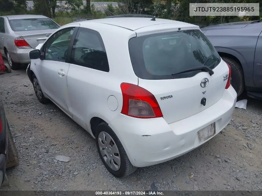 JTDJT923885195965 2008 Toyota Yaris