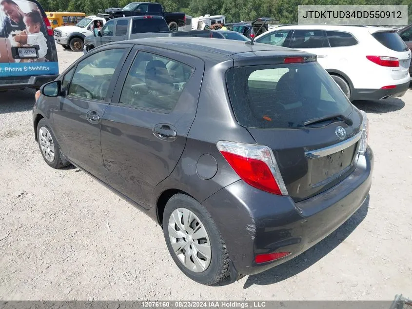 2013 Toyota Yaris Le VIN: JTDKTUD34DD550912 Lot: 12076160