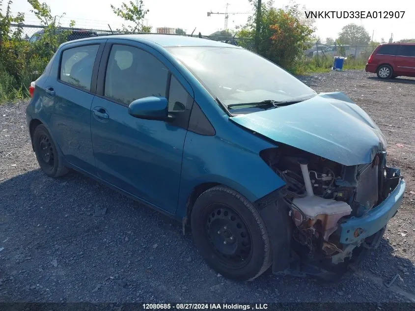 VNKKTUD33EA012907 2014 Toyota Yaris Le