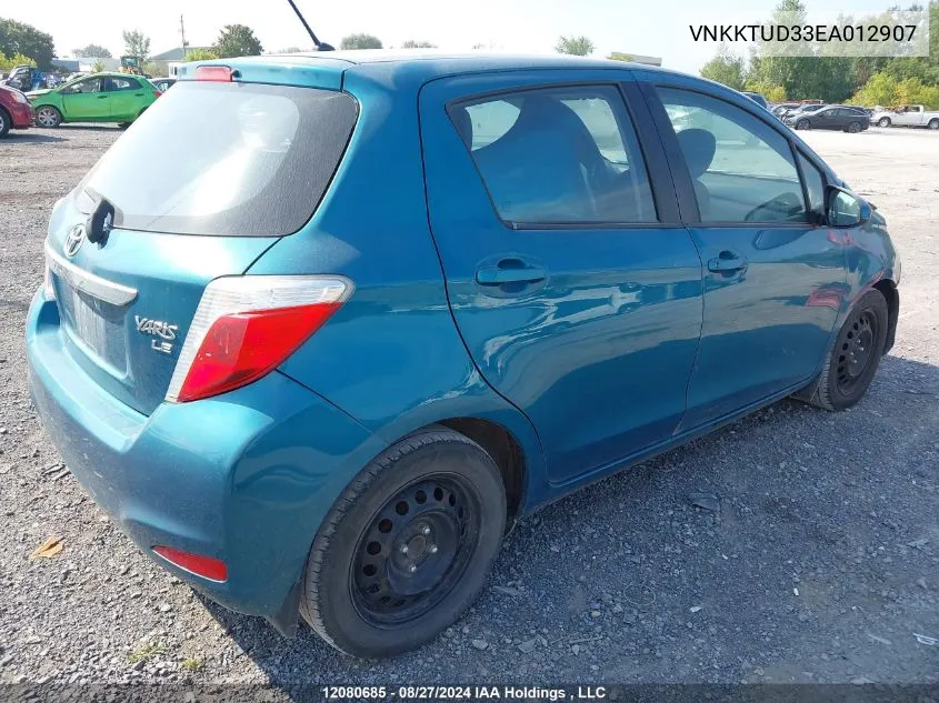 VNKKTUD33EA012907 2014 Toyota Yaris Le