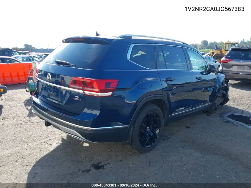 2018 Volkswagen Atlas 3.6L V6 Sel Premium VIN: 1V2NR2CA0JC567383 Lot: 40343301