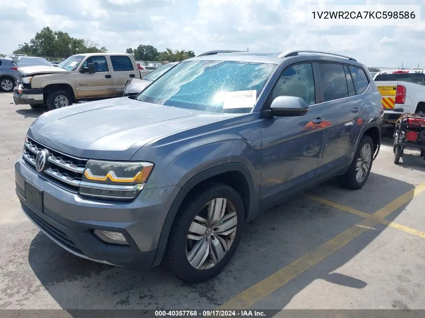 2019 Volkswagen Atlas 3.6L V6 Se W/Technology VIN: 1V2WR2CA7KC598586 Lot: 40357768