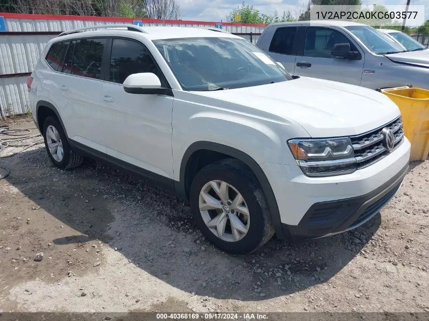 2019 Volkswagen Atlas 2.0T S VIN: 1V2AP2CA0KC603577 Lot: 40368169