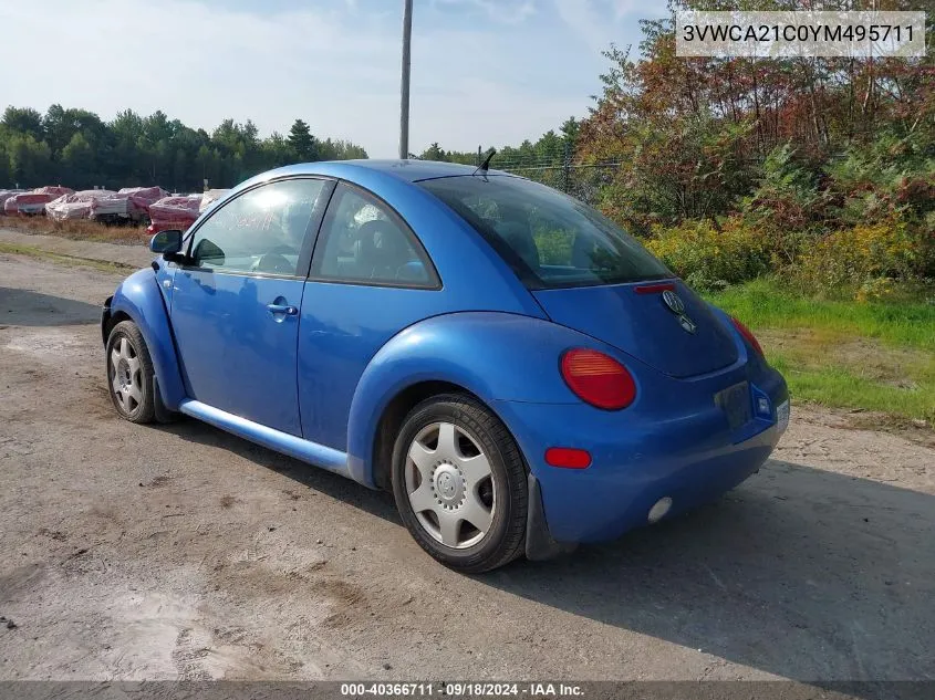 2000 Volkswagen New Beetle Gls VIN: 3VWCA21C0YM495711 Lot: 40366711