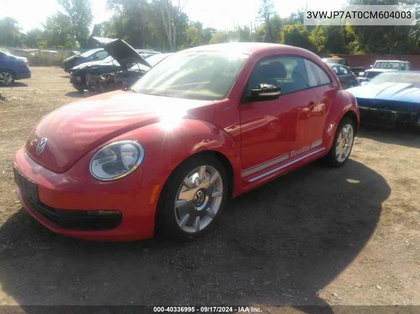 2012 Volkswagen Beetle 2.5L VIN: 3VWJP7AT0CM604003 Lot: 40336995