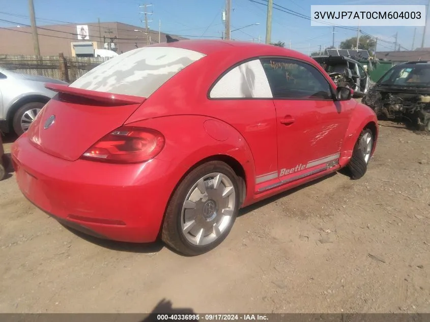 2012 Volkswagen Beetle 2.5L VIN: 3VWJP7AT0CM604003 Lot: 40336995