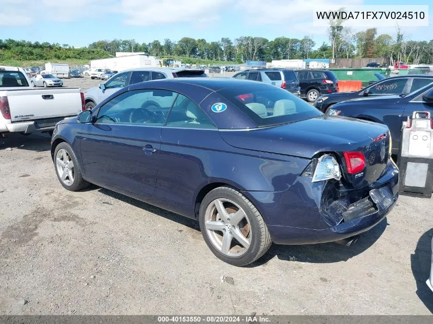 WVWDA71FX7V024510 2007 Volkswagen Eos 2.0T