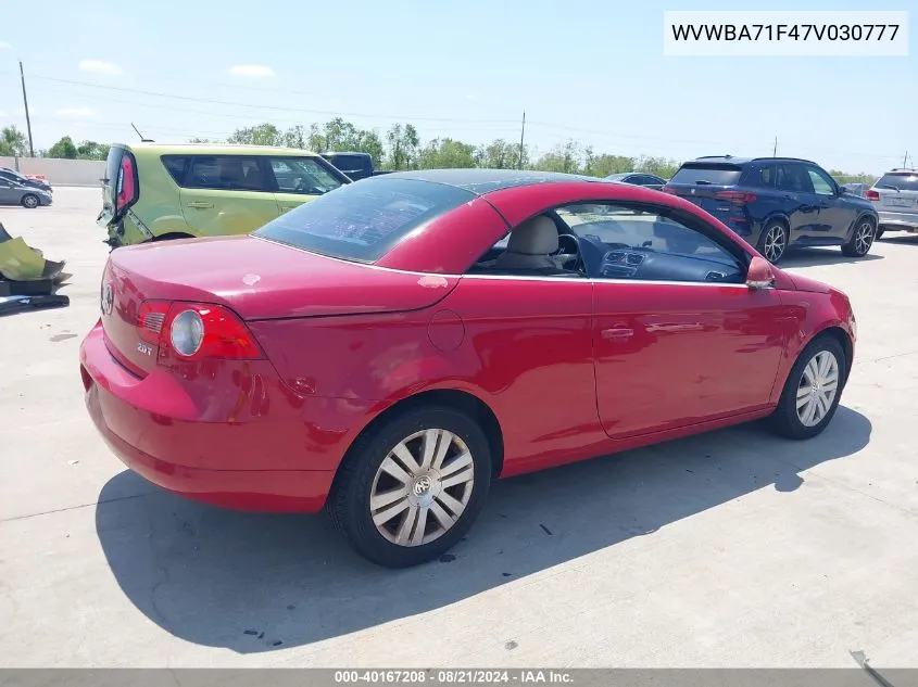 WVWBA71F47V030777 2007 Volkswagen Eos 2.0T