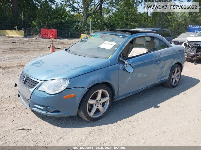 2007 Volkswagen Eos 2.0T VIN: WVWDA71F57V006822 Lot: 40206081