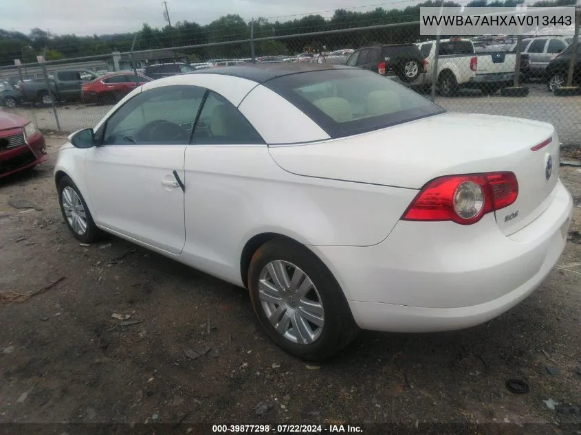 2010 Volkswagen Eos Komfort VIN: WVWBA7AHXAV013443 Lot: 39877298