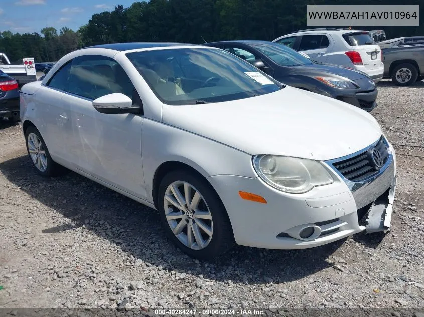 2010 Volkswagen Eos Komfort VIN: WVWBA7AH1AV010964 Lot: 40264247