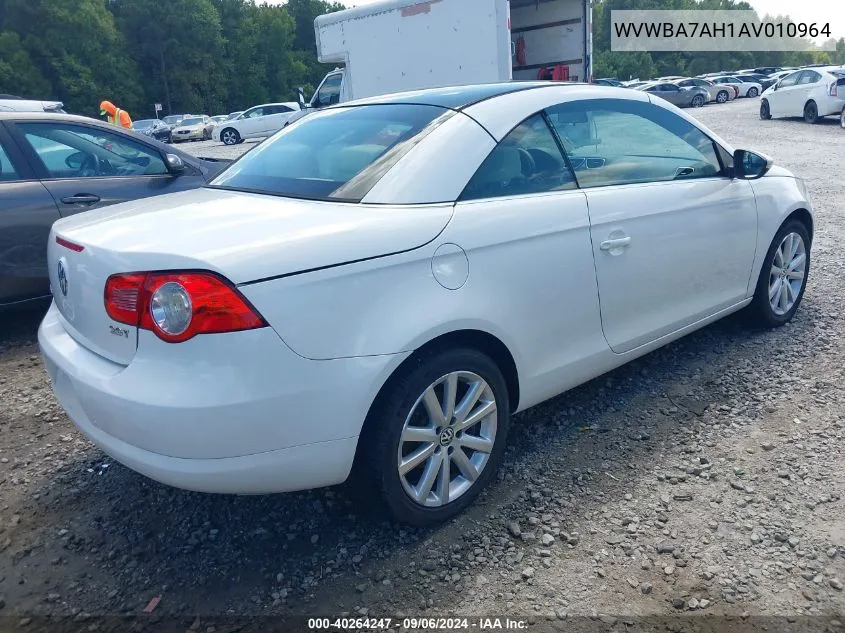 2010 Volkswagen Eos Komfort VIN: WVWBA7AH1AV010964 Lot: 40264247