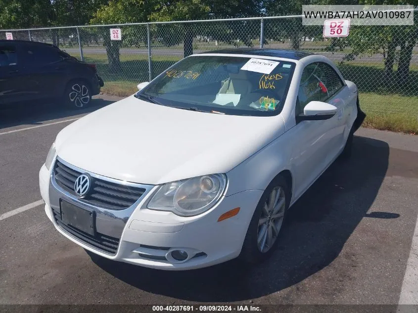 WVWBA7AH2AV010987 2010 Volkswagen Eos Komfort