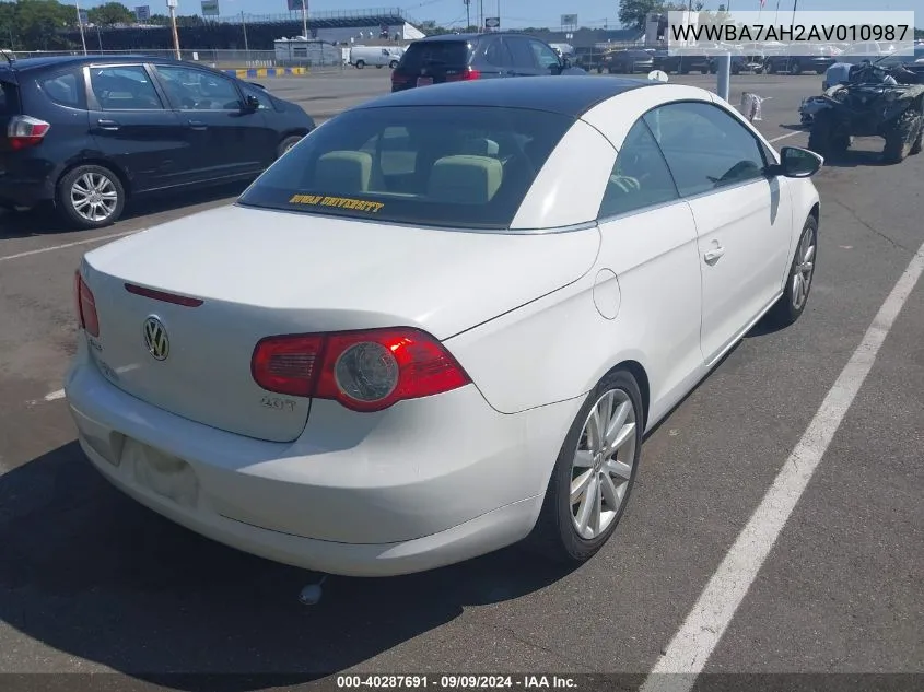 2010 Volkswagen Eos Komfort VIN: WVWBA7AH2AV010987 Lot: 40287691