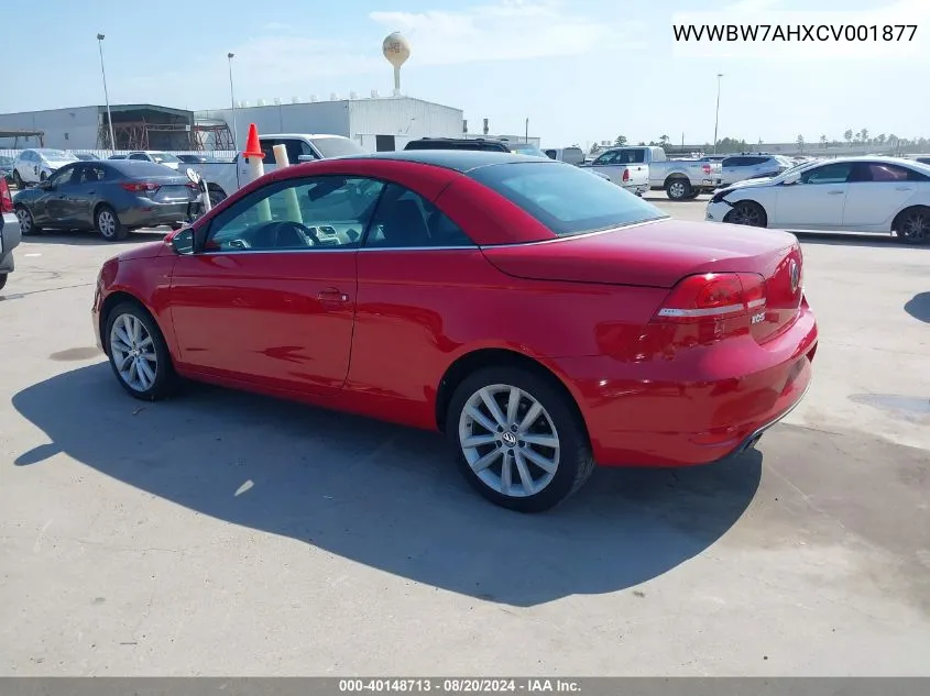 2012 Volkswagen Eos Komfort VIN: WVWBW7AHXCV001877 Lot: 40148713