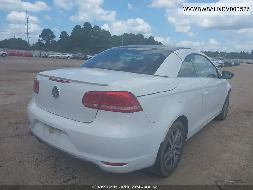 2013 Volkswagen Eos Sport VIN: WVWBW8AHXDV000526 Lot: 39979132