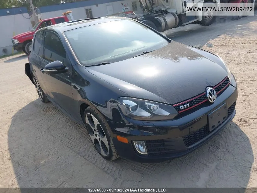 WVWFV7AJ5BW289422 2011 Volkswagen Golf Gti