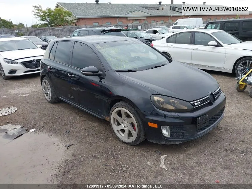 2011 Volkswagen Golf Gti VIN: WVWHV7AJ4BW010552 Lot: 12091917