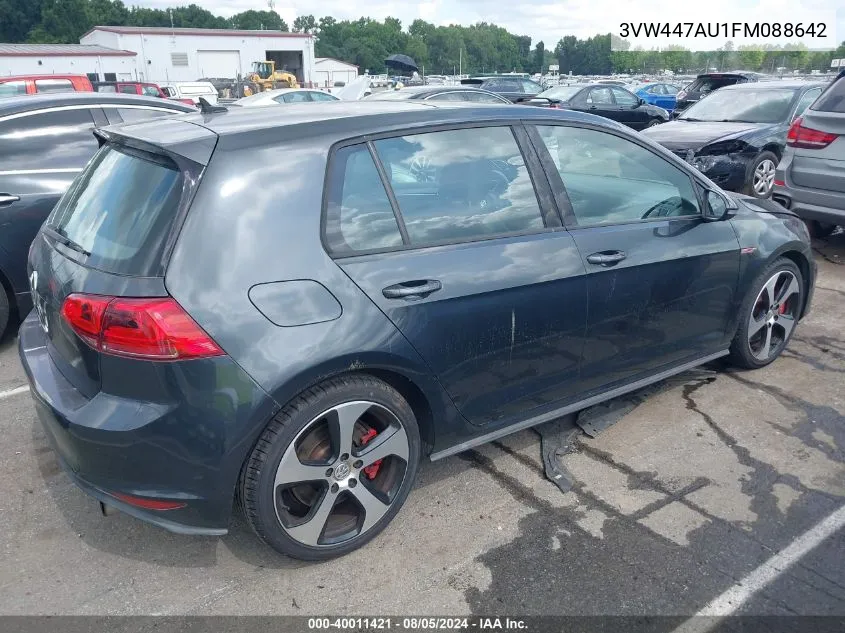 3VW447AU1FM088642 2015 Volkswagen Golf Gti 2.0T Autobahn W/Performance Package 4-Door