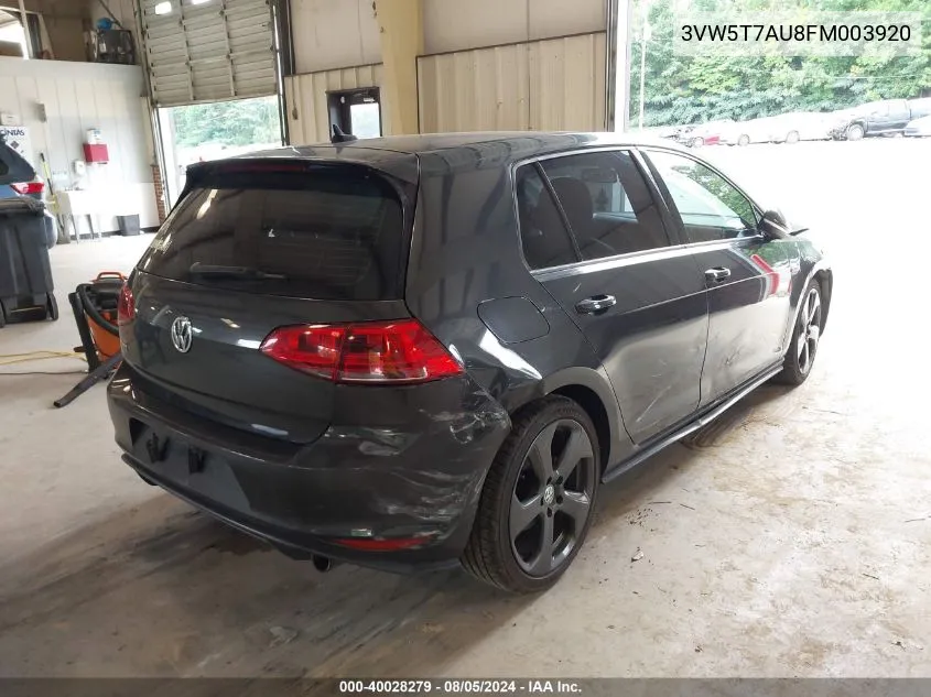 3VW5T7AU8FM003920 2015 Volkswagen Golf Gti 2.0T Se 4-Door