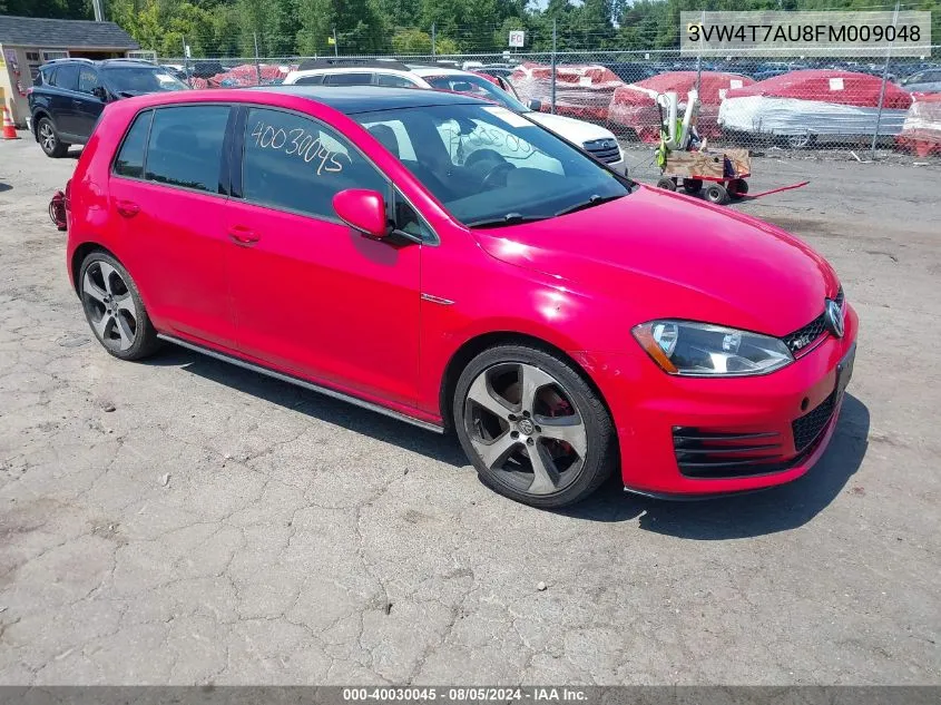 2015 Volkswagen Golf Gti 2.0T Se 4-Door VIN: 3VW4T7AU8FM009048 Lot: 40030045