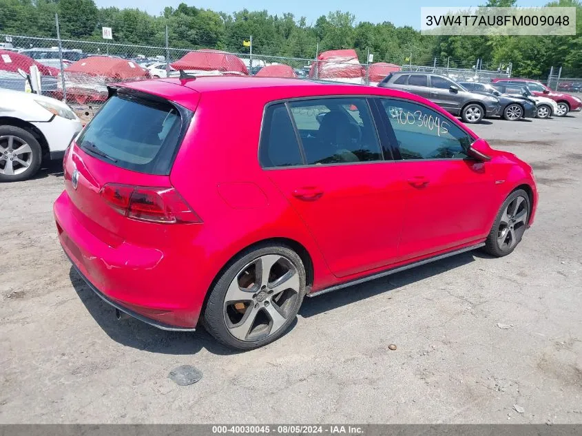 3VW4T7AU8FM009048 2015 Volkswagen Golf Gti 2.0T Se 4-Door