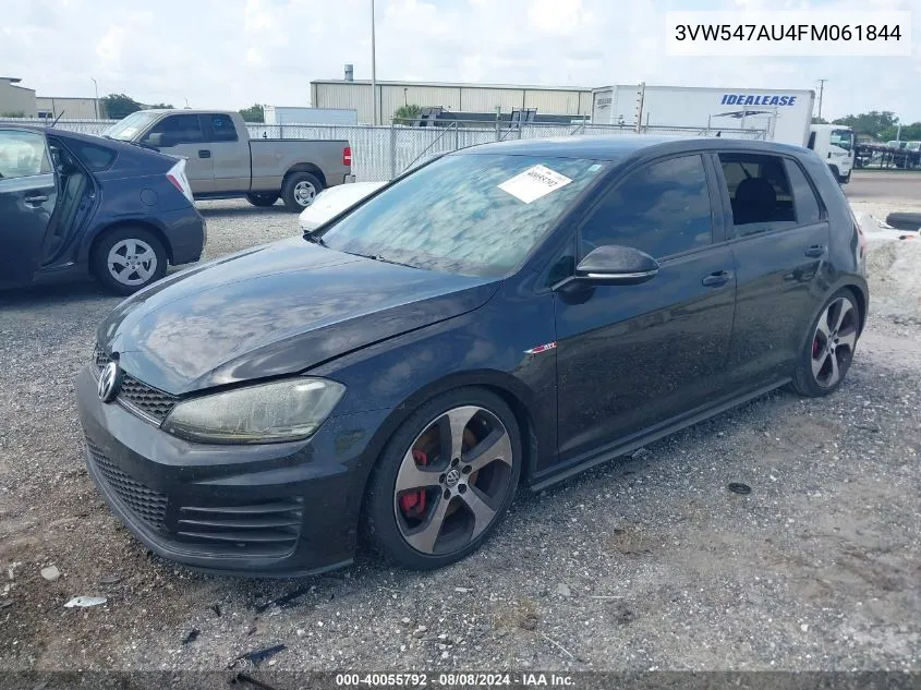 2015 Volkswagen Golf Gti 2.0T S W/Performance Package 4-Door VIN: 3VW547AU4FM061844 Lot: 40055792