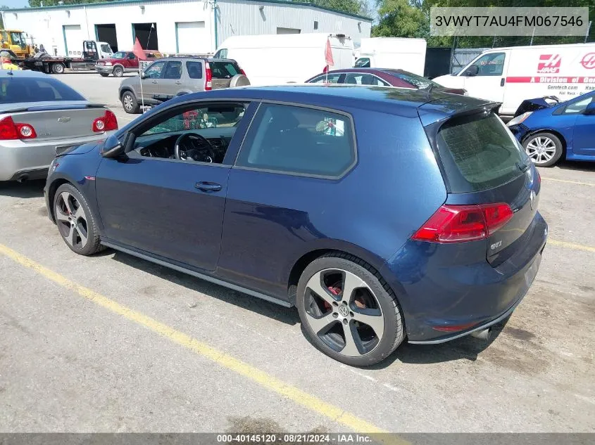 3VWYT7AU4FM067546 2015 Volkswagen Golf Gti 2.0T S 2-Door