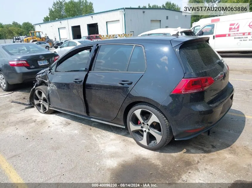 3VW5T7AU2GM063886 2016 Volkswagen Golf Gti S 4-Door