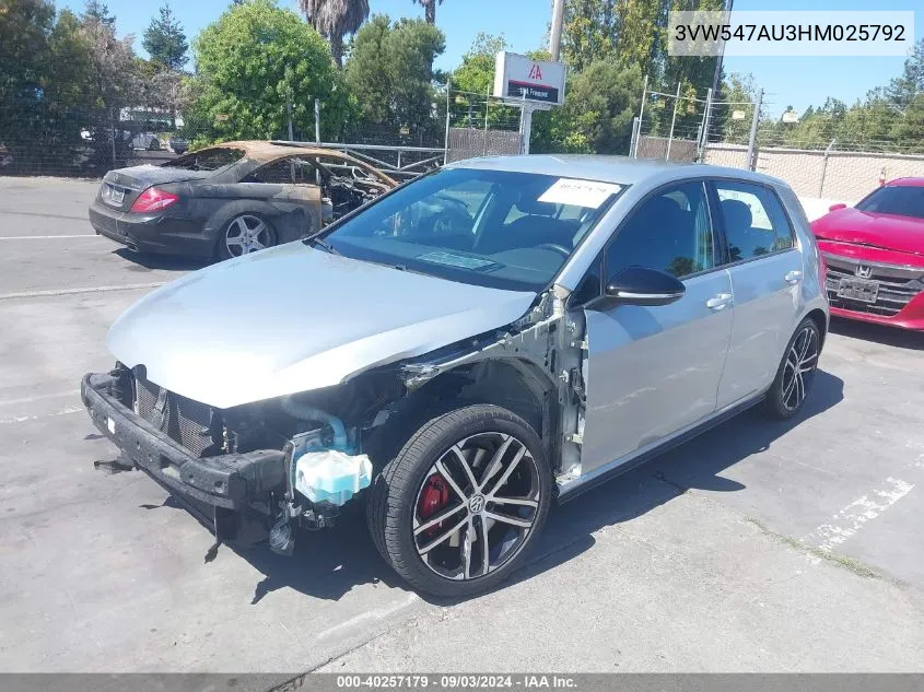 3VW547AU3HM025792 2017 Volkswagen Golf Gti