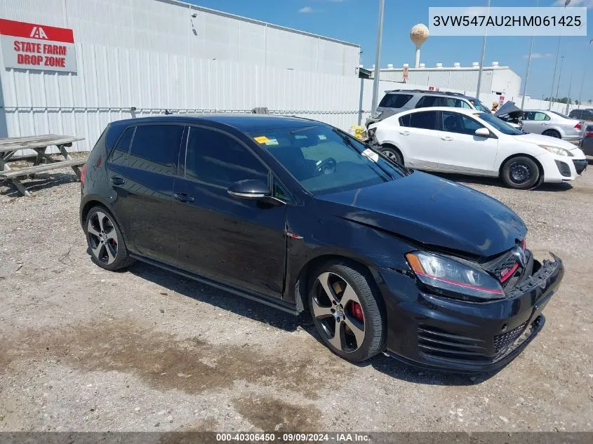 2017 Volkswagen Golf Gti Autobahn 4-Door/S 4-Door/Se 4-Door/Sport VIN: 3VW547AU2HM061425 Lot: 40306450