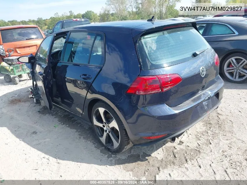 2017 Volkswagen Golf Gti Autobahn 4-Door/S 4-Door/Se 4-Door/Sport 4-Door VIN: 3VW4T7AU7HM029827 Lot: 40357528