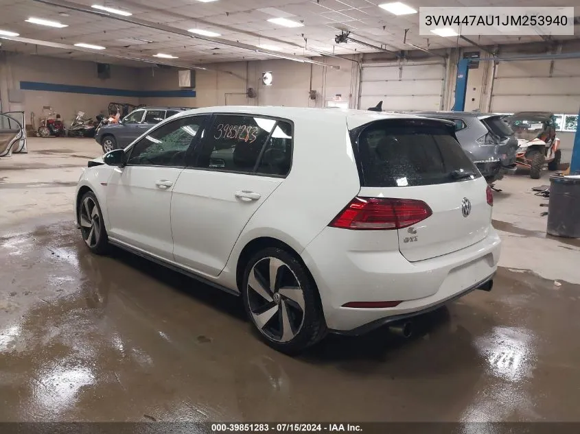 3VW447AU1JM253940 2018 Volkswagen Golf Gti 2.0T Autobahn/2.0T S/2.0T Se